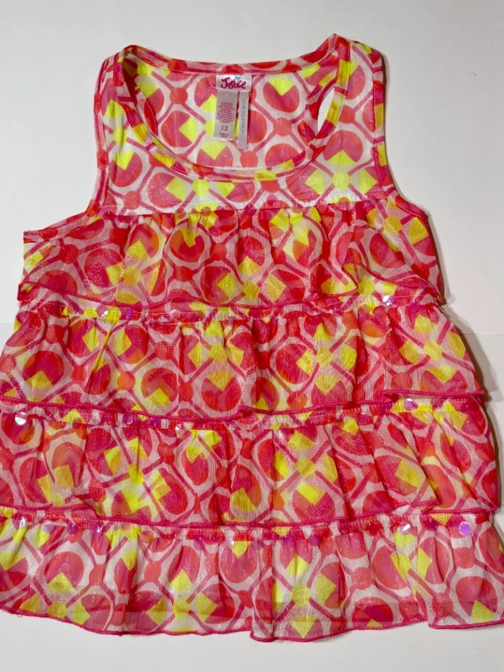 Lot of Justice Tanks/Dress Girls Size 12 Summer